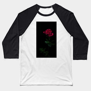 Single Red Rose Baseball T-Shirt